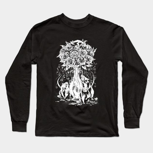 Rats gothic chalice vase roses flowers fetus horror Long Sleeve T-Shirt by JonathanGrimmArt